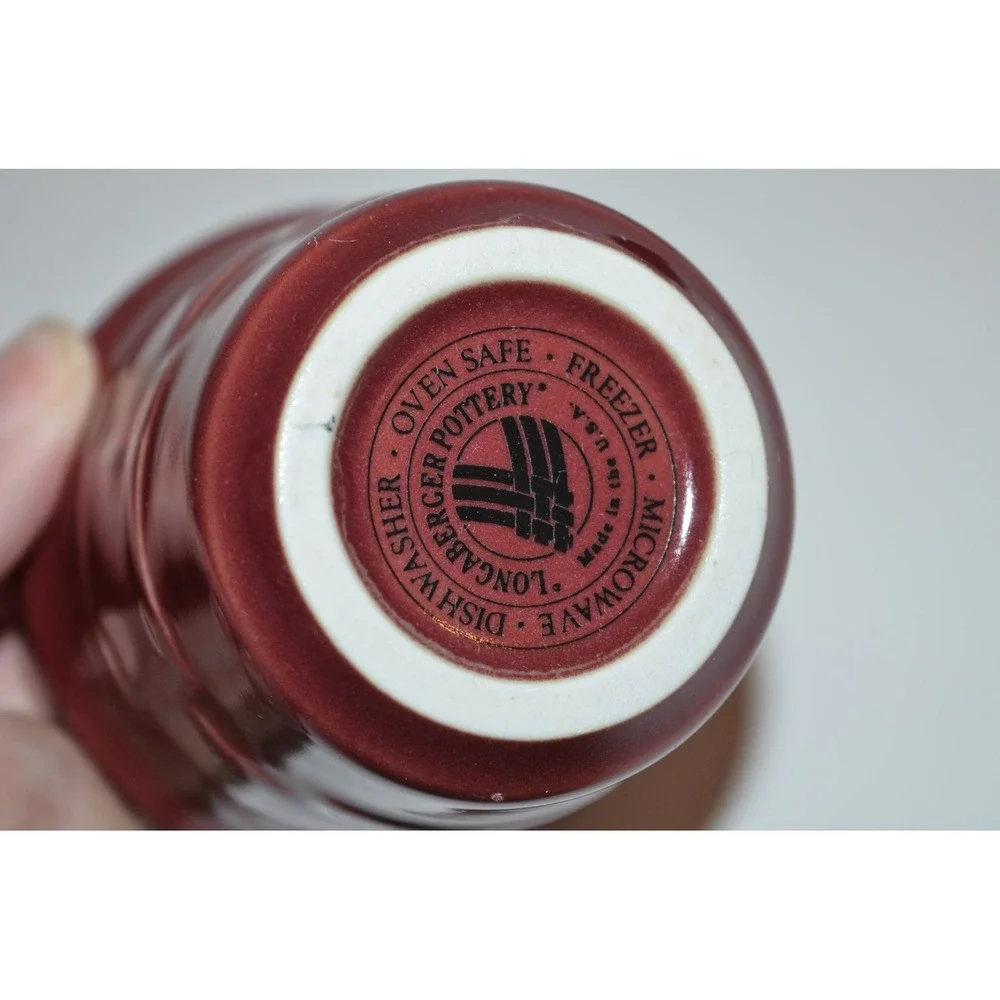 Longaberger‎ Burgundy paprika Mini Bowls set of 2 woven Traditions